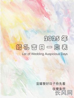 2025年办婚礼吉日推荐：寻找最佳良辰，幸福美满一生选