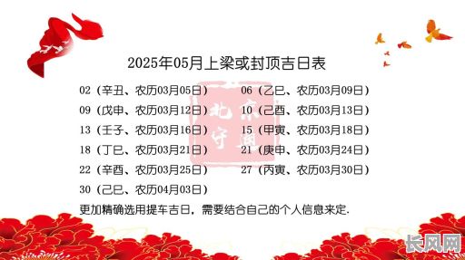 2025建筑封顶吉日-房屋封顶吉日查询2021年5月