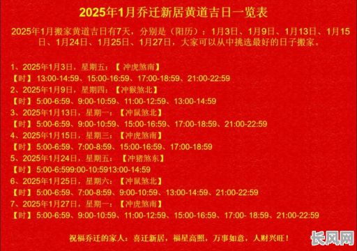 1月最好的吉日2025/1月份吉日